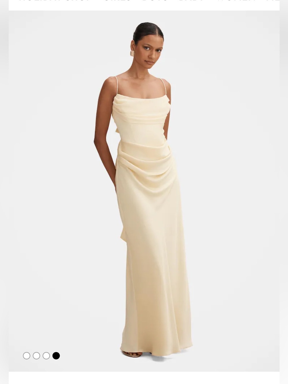 Ever new Melbourne Elegant Yellow Satin Cowl Neck Evening Dress